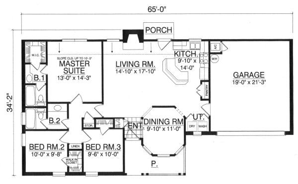 Country Floor Plan - Main Floor Plan #40-372