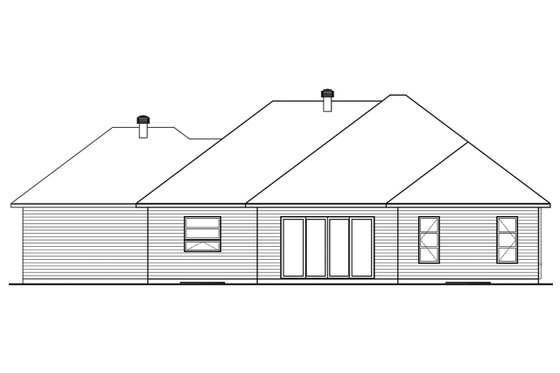Exterior - Rear Elevation for Ranch House Plan #23-2650 - 2 bed, 1 bath