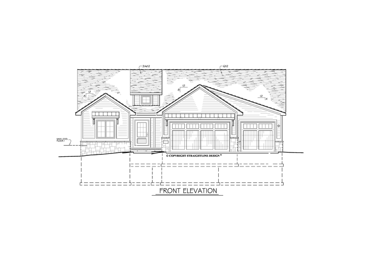 Architectural House Design - Exterior - Front Elevation 3 for Ranch House Plan #1122-14 - 3 bed, 2 bath