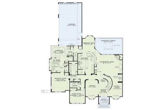Floor Plan - Main Floor for European House Plan #17-452 - 5 bed, 5 bath