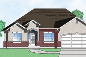 Ranch Exterior - Front Elevation Plan #5-114