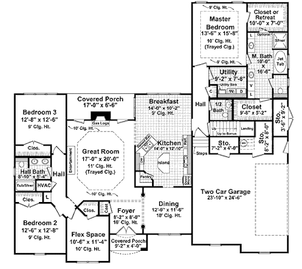 House Plan Design - European Floor Plan - Main Floor Plan #21-298