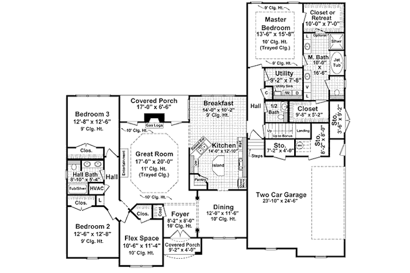 Dream House Plan - Floor Plan - Main Floor for European House Plan #21-298 - 3 bed, 2.5 bath