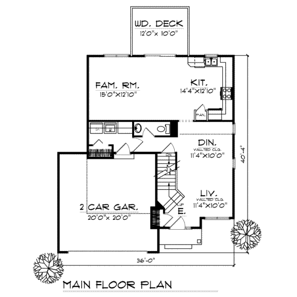 House Plan Design - Traditional Floor Plan - Main Floor Plan #70-152