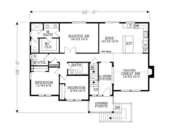 House Plan Design - Craftsman Floor Plan - Main Floor Plan #53-582