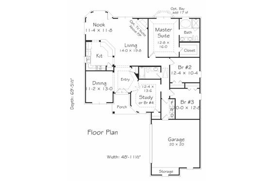 Floor Plan - Main Floor House Plan #329-333 - 3 bed, 2 bath