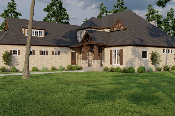 Exterior - Front Elevation 3 for European House Plan #17-3416 - 4 bed, 4.5 bath