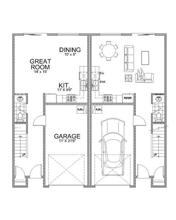 Contemporary Floor Plan - Main Floor Plan #112-181