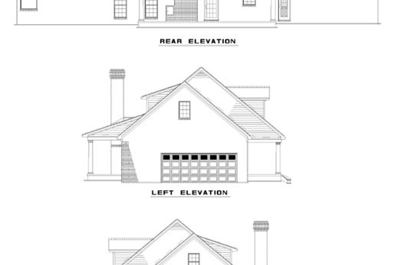Home Plan - Exterior - Rear Elevation for Traditional House Plan #17-298 - 4 bed, 4 bath