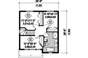 Floor Plan - Upper Floor for Contemporary House Plan #25-4504 - 3 bed, 1.5 bath