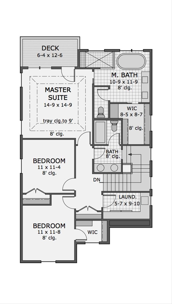 Bungalow Floor Plan - Upper Floor Plan #51-567