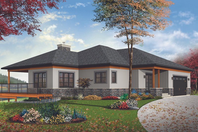 House Blueprint - Craftsman Exterior - Front Elevation Plan #23-2712