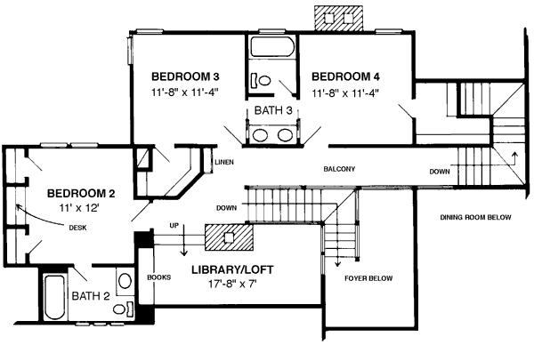Dream House Plan - European Floor Plan - Upper Floor Plan #410-196