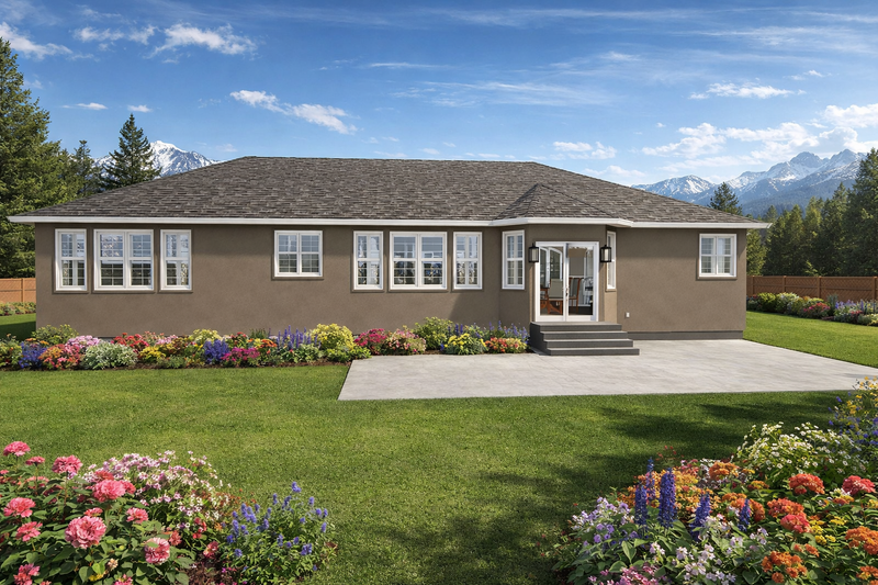 House Blueprint - Exterior - Rear Elevation for Ranch House Plan #1060-439 - 3 bed, 2.5 bath