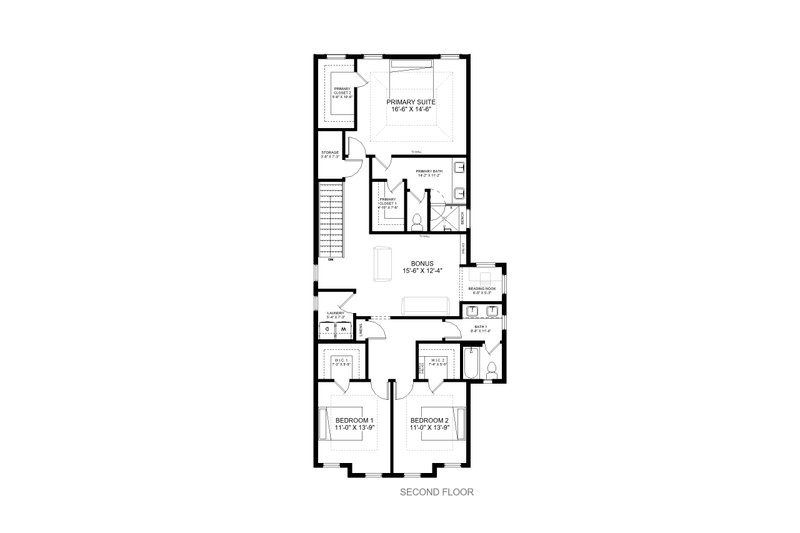 Dream House Plan - Floor Plan - Upper Floor for Modern House Plan #1085-4 - 3 bed, 2.5 bath