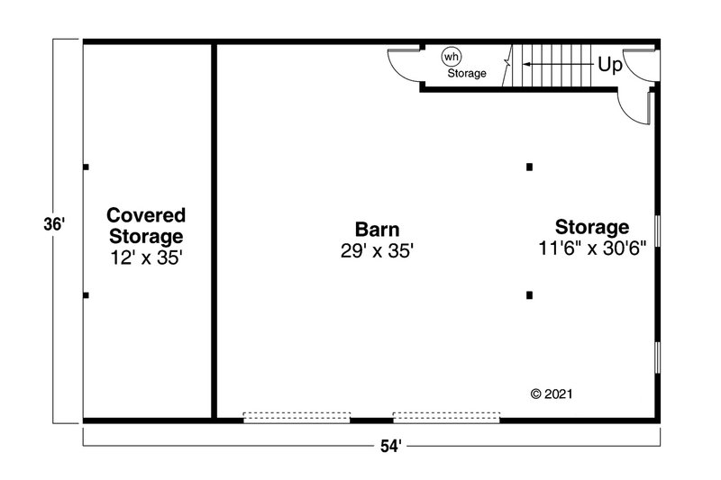 Architectural House Design - Floor Plan - Main Floor for Country House Plan #124-1241, 0 bath
