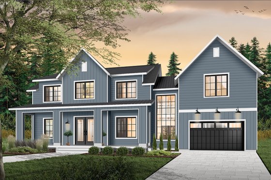 Exterior - Front Elevation 5 for Farmhouse House Plan #23-2688 - 5 bed, 3 bath