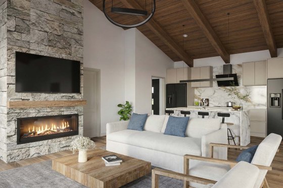 Interior - Family Room 1 for Modern House Plan #923-471 - 3 bed, 2 bath