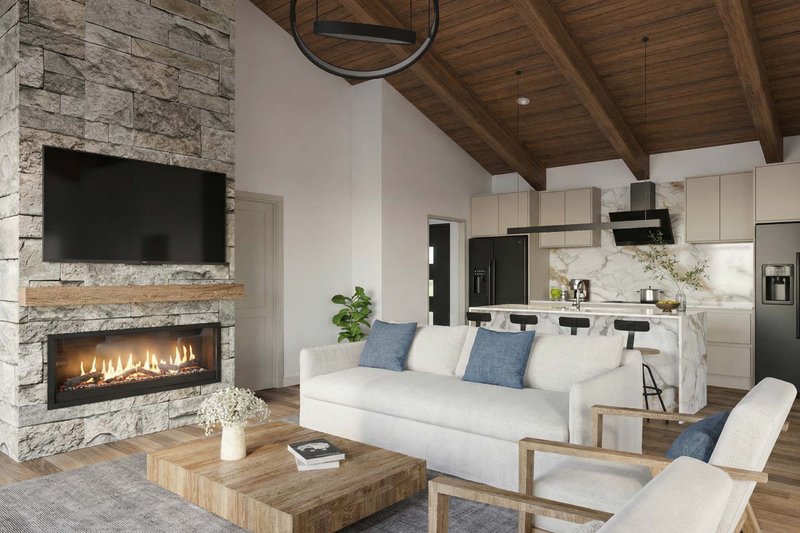 House Blueprint - Interior - Family Room 1 for Modern House Plan #923-471 - 3 bed, 2 bath
