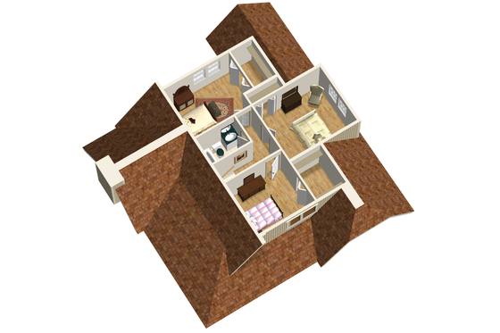 Floor Plan - Upper Floor 1 for Country House Plan #25-4744 - 4 bed, 2 bath