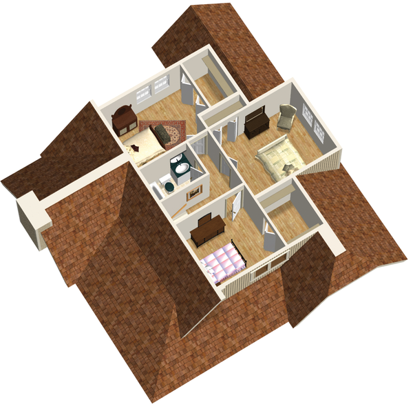 Country Floor Plan - Upper Floor Plan #25-4744