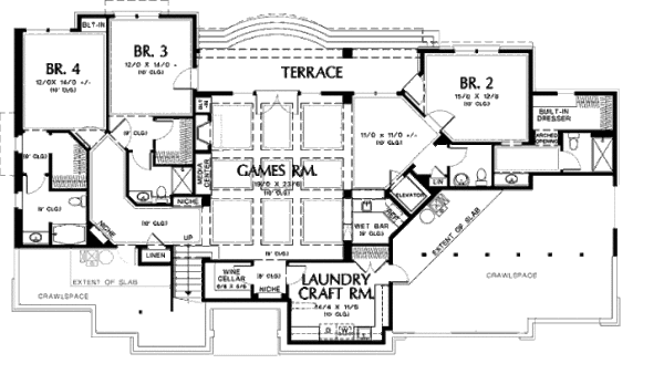 European Floor Plan - Lower Floor Plan #48-431
