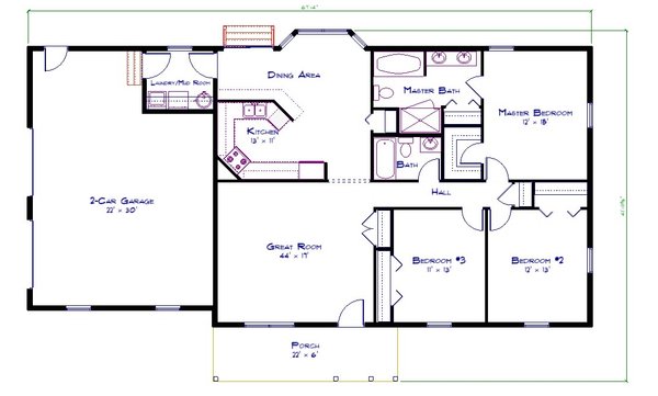 Ranch Floor Plan - Main Floor Plan #1115-4