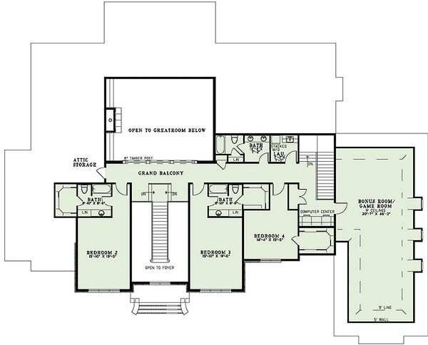 Home Plan - European Floor Plan - Upper Floor Plan #17-2427