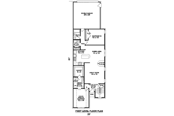 Floor Plan - Main Floor for Traditional House Plan #81-13638 - 3 bed, 3 bath