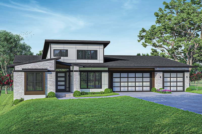 Home Plan - Contemporary Exterior - Front Elevation Plan #124-1257