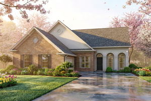 Exterior - Front Elevation 3 for European House Plan #119-274 - 3 bed, 2 bath