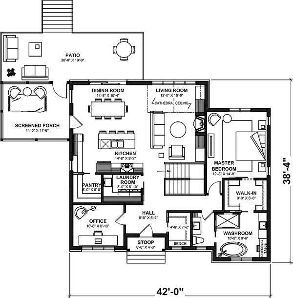 Architectural House Design - Farmhouse Floor Plan - Main Floor Plan #23-2753