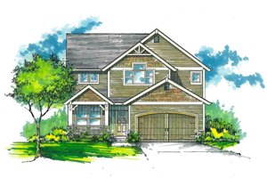 Architectural House Design - Craftsman Exterior - Front Elevation Plan #53-486