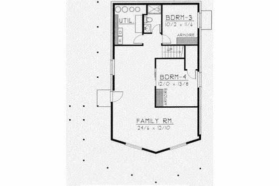 Floor Plan - Lower Floor for Modern House Plan #112-104 - 4 bed, 2 bath