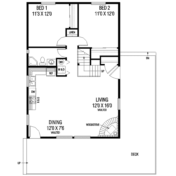 Architectural House Design - Traditional Floor Plan - Main Floor Plan #60-536