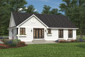 Exterior - Rear Elevation for Ranch House Plan #427-5 - 3 bed, 2 bath