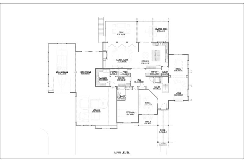 Dream House Plan - Floor Plan - Main Floor for Craftsman House Plan #1069-13 - 5 bed, 4.5 bath