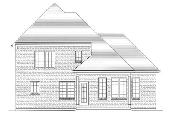 Exterior - Rear Elevation for European House Plan #46-516 - 3 bed, 2.5 bath