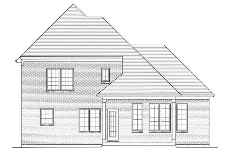 House Blueprint - Exterior - Rear Elevation for European House Plan #46-516 - 3 bed, 2.5 bath
