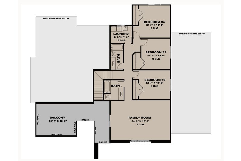 Dream House Plan - Floor Plan - Upper Floor for Contemporary House Plan #1111-50 - 4 bed, 3.5 bath