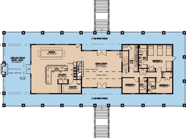 Architectural House Design - Craftsman Floor Plan - Main Floor Plan #923-10