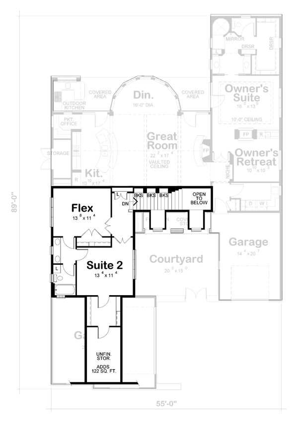House Plan Design - European Floor Plan - Upper Floor Plan #20-2437