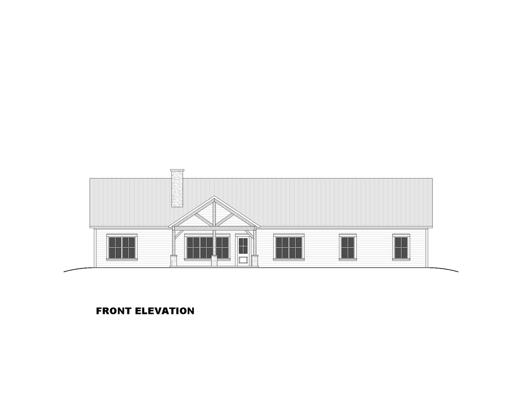 Exterior - Front Elevation 3 for Barndominium House Plan #1117-49 - 4 bed, 3.5 bath