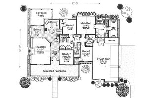 Floor Plan - Main Floor for Traditional House Plan #310-612 - 3 bed, 2.5 bath