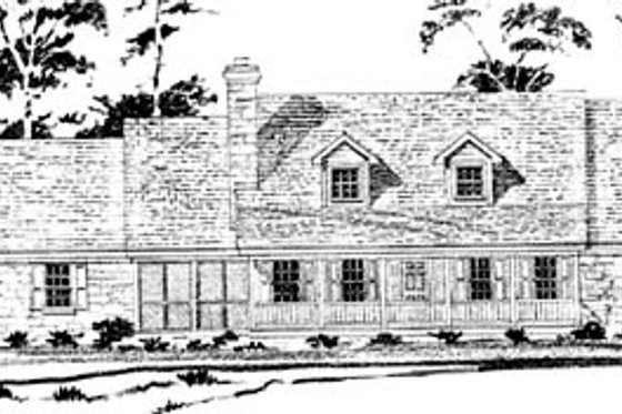 Exterior - Front Elevation for Country House Plan #10-251 - 4 bed, 3 bath