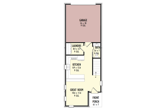 Floor Plan - Main Floor for Barndominium House Plan #1092-3 - 2 bed, 2.5 bath