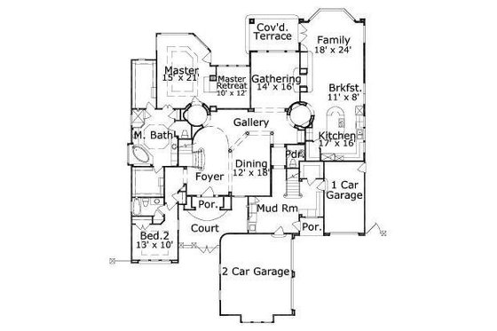 Floor Plan - Main Floor for European House Plan #411-837 - 5 bed, 4.5 bath