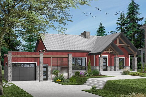 Exterior - Front Elevation 4 for Ranch House Plan #23-2649 - 3 bed, 1 bath
