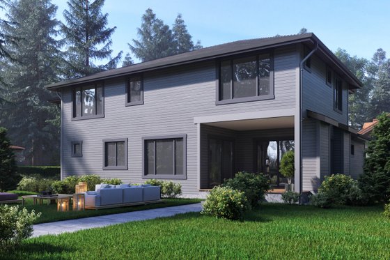 Exterior - Rear Elevation for Contemporary House Plan #1066-47 - 4 bed, 4 bath