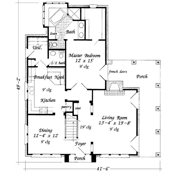 Architectural House Design - European Floor Plan - Main Floor Plan #410-391